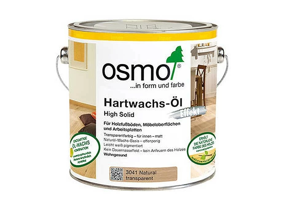 <p><strong>Osmo Hartwachs-Öl</strong></p><p>Natural 3041, 0,75 Liter</p>