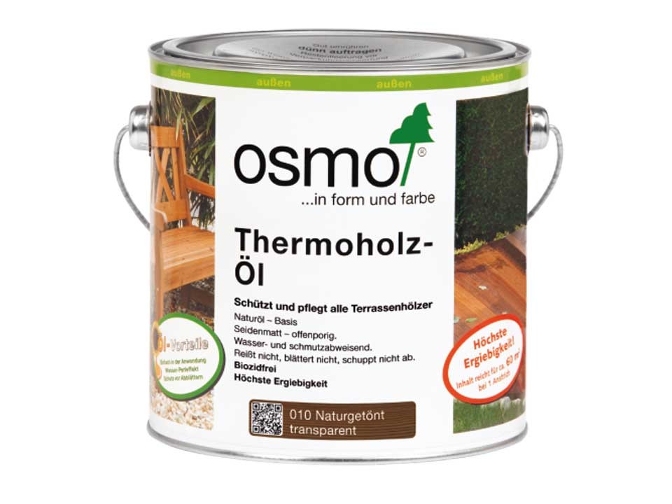 <p><strong>Thermoholz-Öl getönt Nr. 010</strong></p><p>0,75 und 2,5 Liter Gebinde</p>