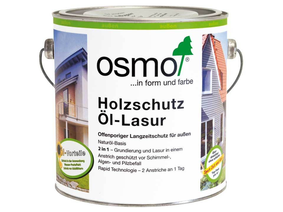 <p><strong>Osmo Holzschutz-Öl-Lasur</strong></p><p>alle Farben & Größen</p>