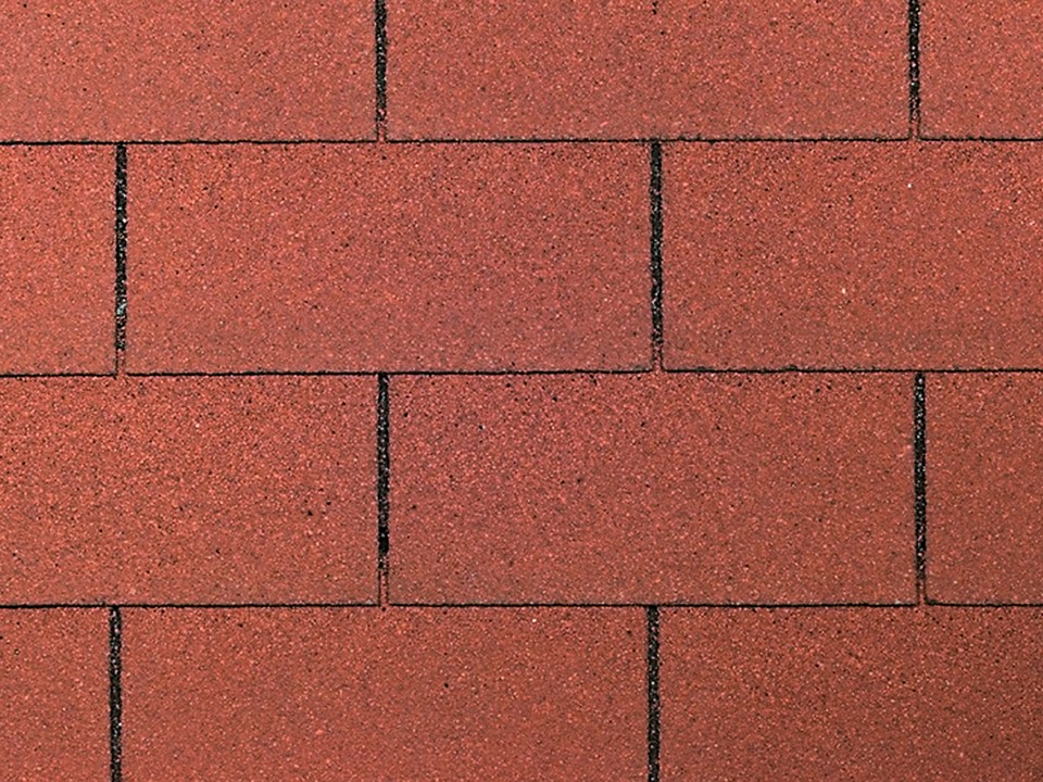 Bitumen-Dachschindeln<br />
rechteck, rot